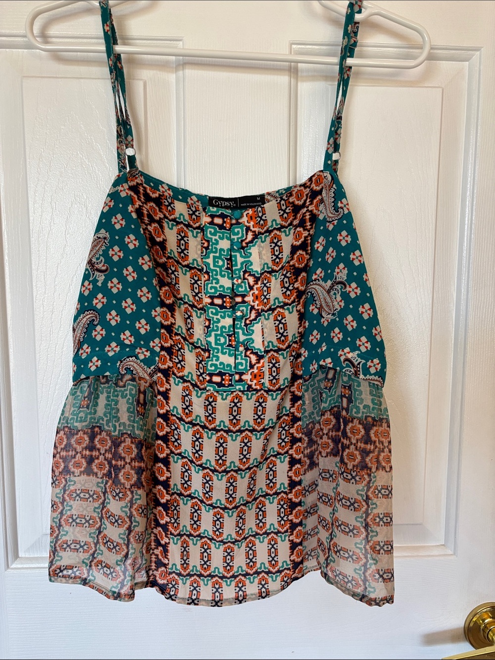 Gypsy 05 Teal Patterned Sleeveless Women’s Tank Top